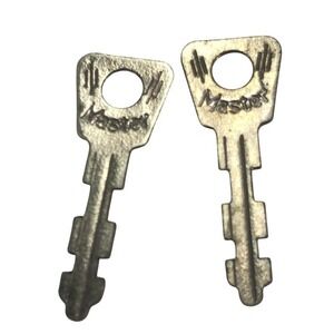 Vintage Master Lock Padlock Keys Set of 2 Silver Tone Metal Replacement Hardware